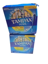 (Lot of 2) Tampax Pearl Tampons 18-Regular 16-Super Absorbency 34 Tampons = 68