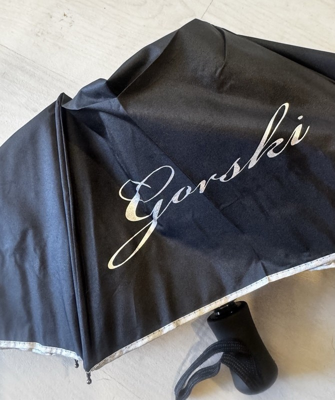 Gorski Designer Clothier Umbrella travel Style - black Silver