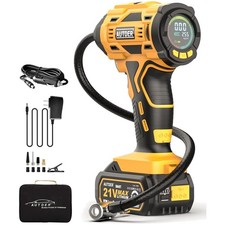 Compressore aria portatile 180 PSI, batteria, LCD, LED, auto biciclette