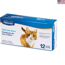 Effortless Cleanup with 12 Large Disposable Litter Liners for Cats - 55 Gallons