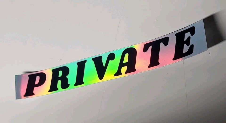 Pegatina privada - Calcomanía holográfica brillante para puerta de negocios hágalo usted mismo letra negra que cambia de color Foto 2 de 4