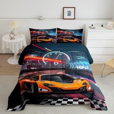 Feelyou Boys Race Car Twin Size Bedding Set Kids Racing Car Comforter Extreme Sp