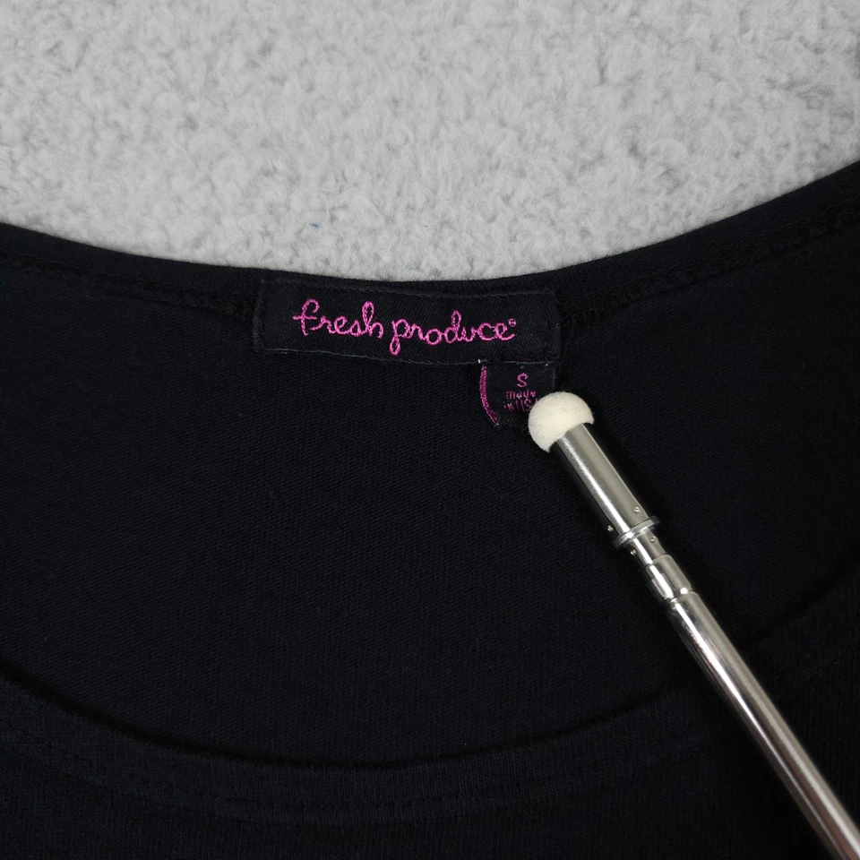 Vestido Fresh Produce Mujer Pequeño Negro En Niveles Asimétrico Algodón Tejido Costero Foto 3 de 4
