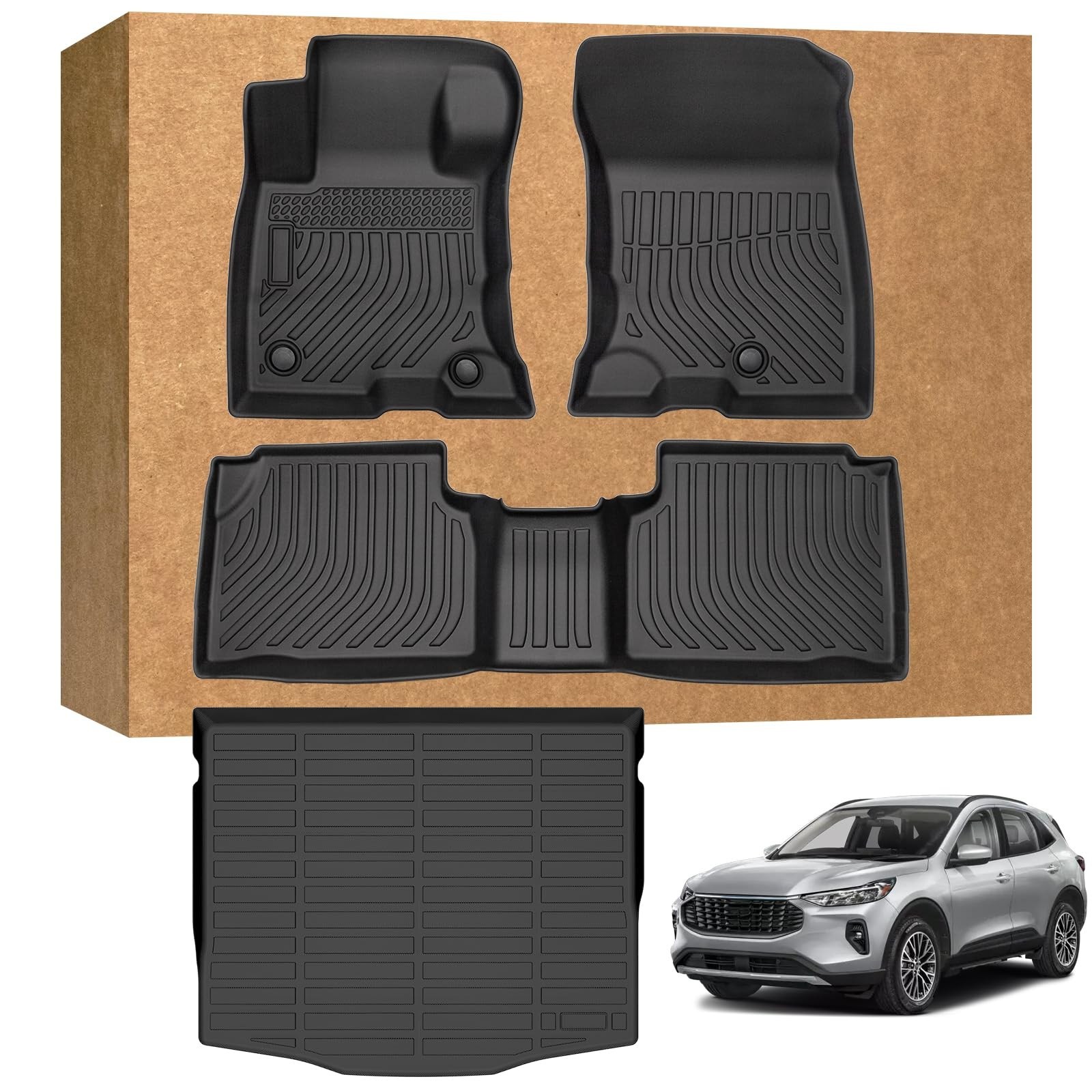 Floor Mats & Cargo Liner for Ford Escape Hybrid & Plug-in Hybrid 2020-2026, T...