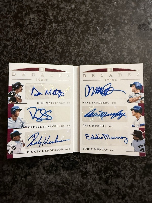 2019 Panini National Treasures Baseball Decades Booklet 1980's #1/5 6 Auto's