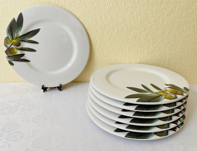 Set of 7 ASA Selection EXTRA VERGINE Salad Plates 8.5'' Olive Branch Germany