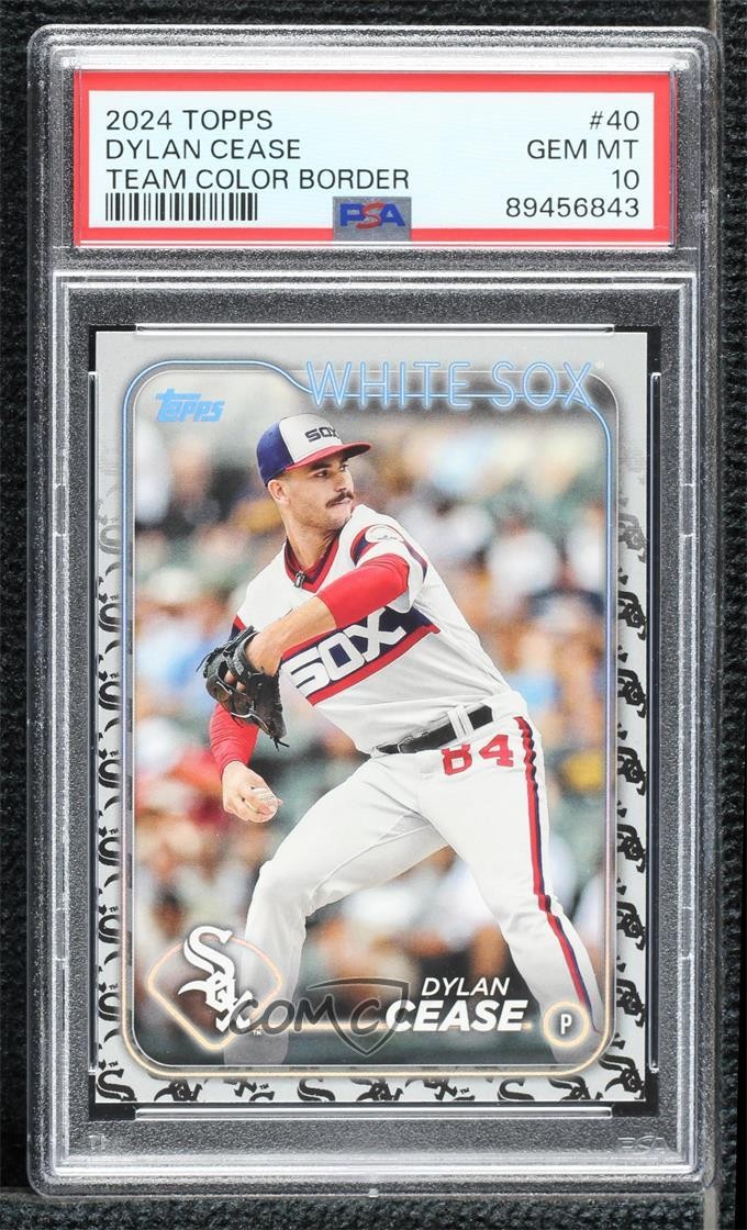 2024 Topps Series 1 Team Color Border Dylan Cease #40 PSA 10 GEM MT 0e23