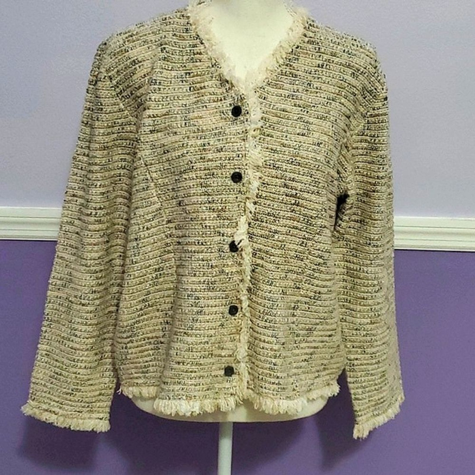 Coldwater Creek Earthy Boho Fringed Textured Dres… - image 1