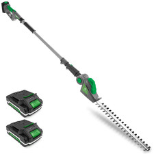 GG 2.4m Cordless Hedge Trimmer Electric Long Reach Telescopic Cutter 2 Batteries