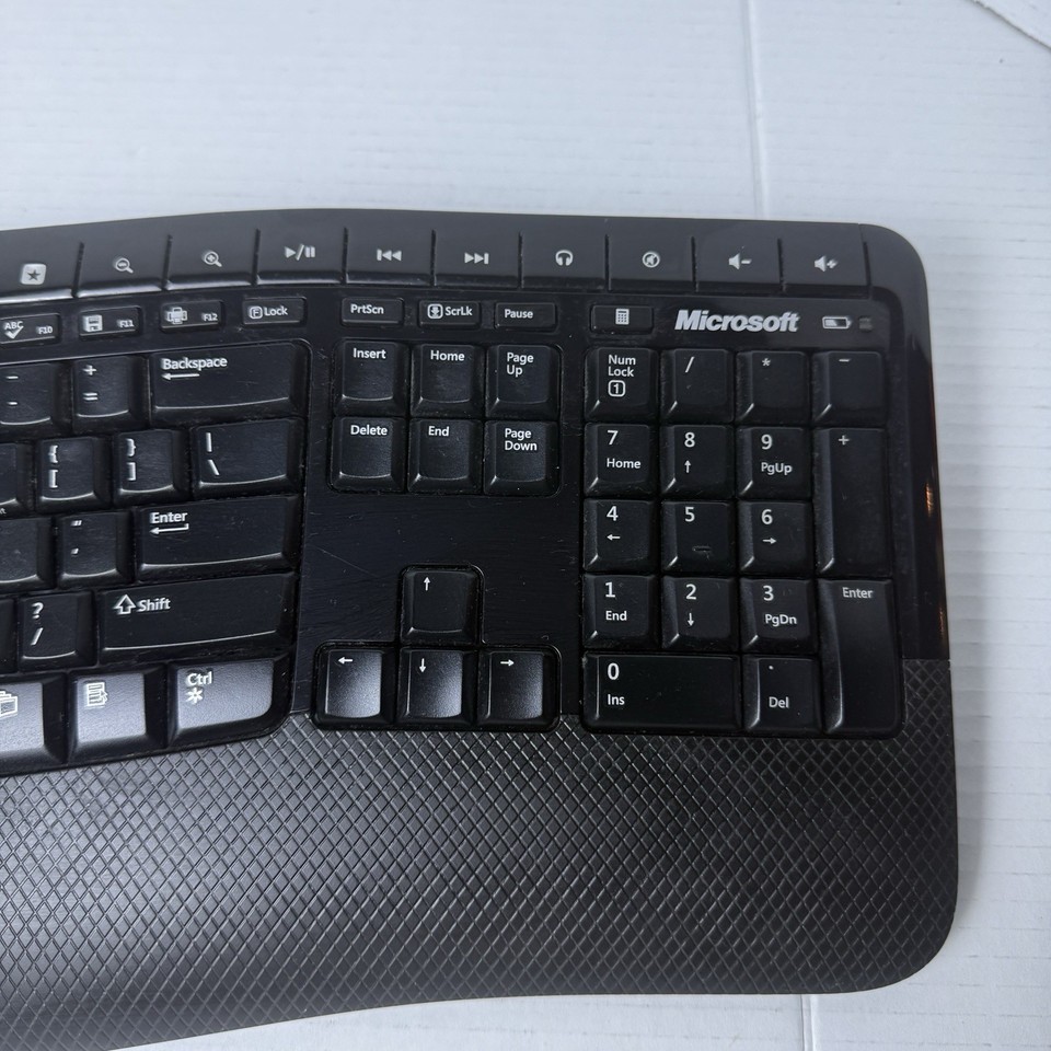 Microsoft Comfort Keyboard 5000 Model 1394 Wireless Keyboard No Dongle ...