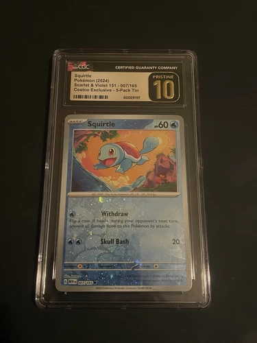 Pokemon Squirtle Reverse Holo #7 Scarlet & Violet 151 Costco - CGC 10 PRISTINE