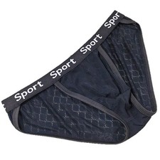 Men's Fashion Viscose Jacquard Underwear Nylon Lace High Cut Low Rise Briefs