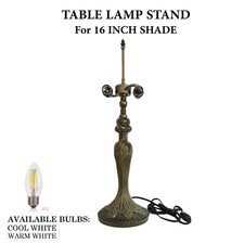 Table Lamp Base Only for 16" Tiffany Style Shade – Alloy Material, 2x E27 Bulb