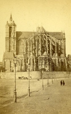 Kathedrale 72000 Le Mans Frankreich altes CDV Gitarrenfoto 1870
