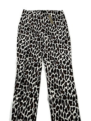 J Crew Remi Pants Womens 4 Leopard Print New Side Zip Pockets High Rise
