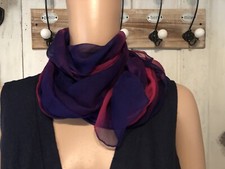 Woman  s Vintage Silk Scarf Measuring 14/70 Hand Rolled