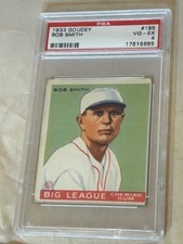 1933 GOUDEY #185 BOB SMITH PSA VG-EX 4 BOSTON BRAVES BASEBALL CARD.