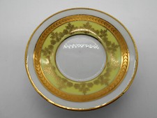 MAGNIFIQUE SOUS TASSE / COUPELLE BLANCHE & OR EN PORCELAINE LIMOGES