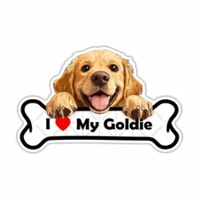 I Love My Goldie, Golden Retiever, Sticker, Peel N' Stick, Different Sizes