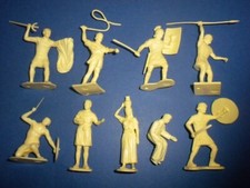 9 BEN HUR Marx playset figures 54MM lot ROMANS GLADIATORS flat cream
