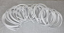 35 White Plastic Headbands Thin Satin Covered Womens Girls Crafts Bow Making New