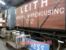 PHOTO  BONESS PLATFORM TROLLEYS WITH MILK CANISTERS SCOTTISH RAILWAY EXHIBITION