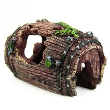 Aquarium Fish Tank Resin Barrel Ornament Caves Landscaping Furnishing Decoration
