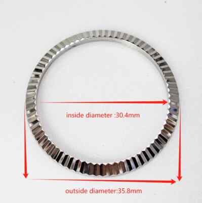 For 36mm 16013 16018 16233 16234 16203 Rolex Datejust Steel Silver Bezel 30.4mm
