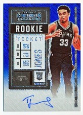 2020-21 Contenders Tre Jones Variation Premium Blue Shimmer Auto Rc #120 (03/20)