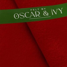 Handicraft Wool/Viscose Felt Fabric Material - Red - Felt By Oscar & Ivy
