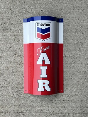 Wow!! Chevron Oil Gasoline Free Air Curved Sign