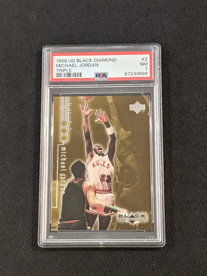 1998 Upper Deck Black Diamond Michael Jordan Triple 664/1500 PSA 7