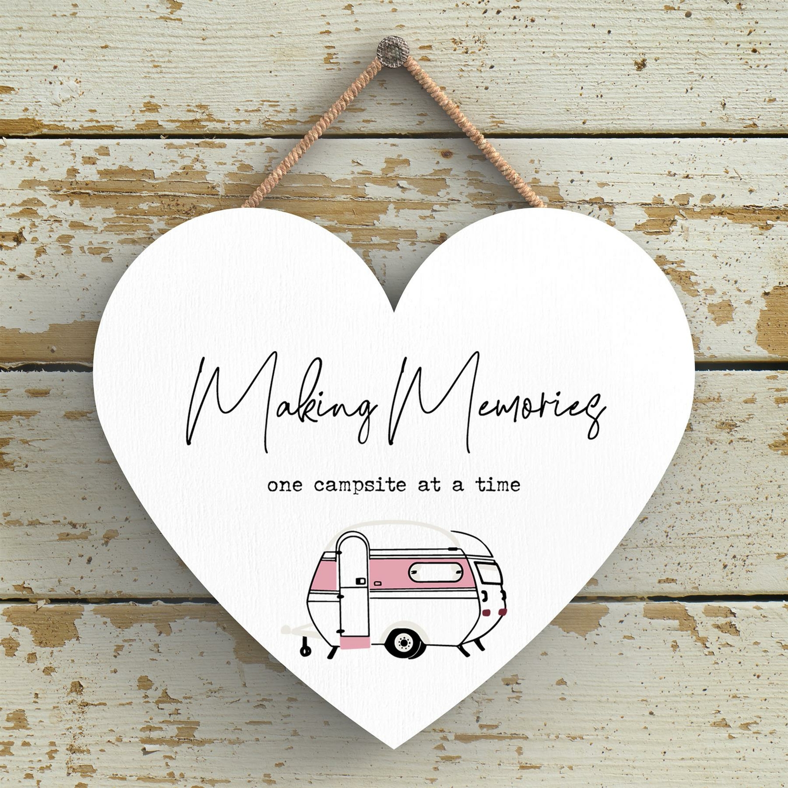 MAKING MEMORIES CAMPER CARAVAN CAMPING THEMED HANGING PLAQUE