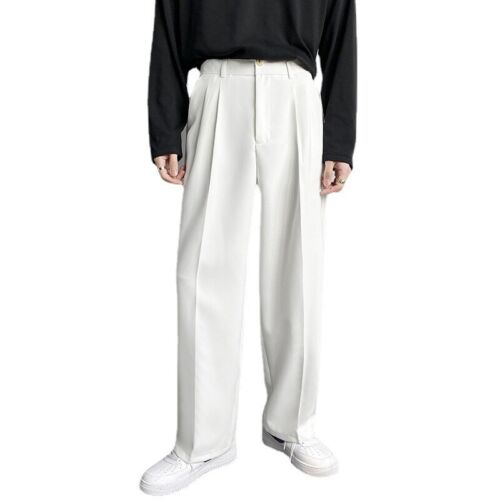 Men Casual Drape Wide-Leg Straight Leg Long Suit Pants Summer Loose Trousers New - Picture 7 of 17