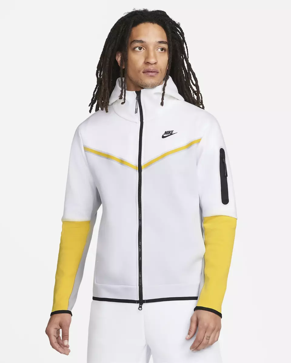 Denk vooruit kussen Poëzie Nike Sportswear Tech Fleece Full Zip Hoodie White Grey Yellow XXL Men  CU4489-102 | eBay