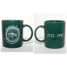 Hampton Falls NH 275th Anniversary Green Ceramic 10 oz Mug Town Seal Design