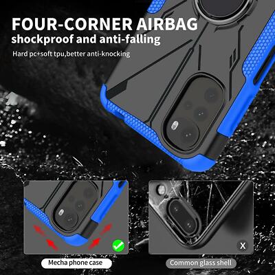 Für Moto G22 & E32 Schutzhülle Schmal Ring Armor Stoßfest Stand