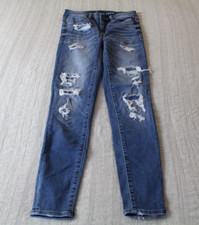 American Eagle High Rise Jegging Women  s 4R Blue Denim Next Level Stretch