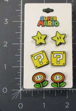 SUPER MARIO BROS EARRINGS 3 Pack luigi bowser...