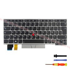 French Backlit Silver Keyboard for Lenovo Thinkpad X280/A285/X390/X395/L13 Gen1