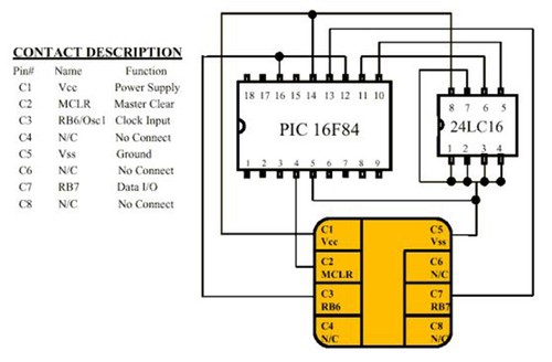 GoldCard - PIC16F84A + 24LC16B - Smart Card Gold Wafer Card - PIC + eeprom - Bild 2 von 2