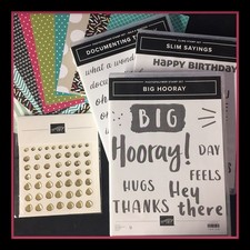 Stampin' Up 3 BIRTHDAY/ WORDS / CONGRATS Stamp sets, DSP embellishments 6