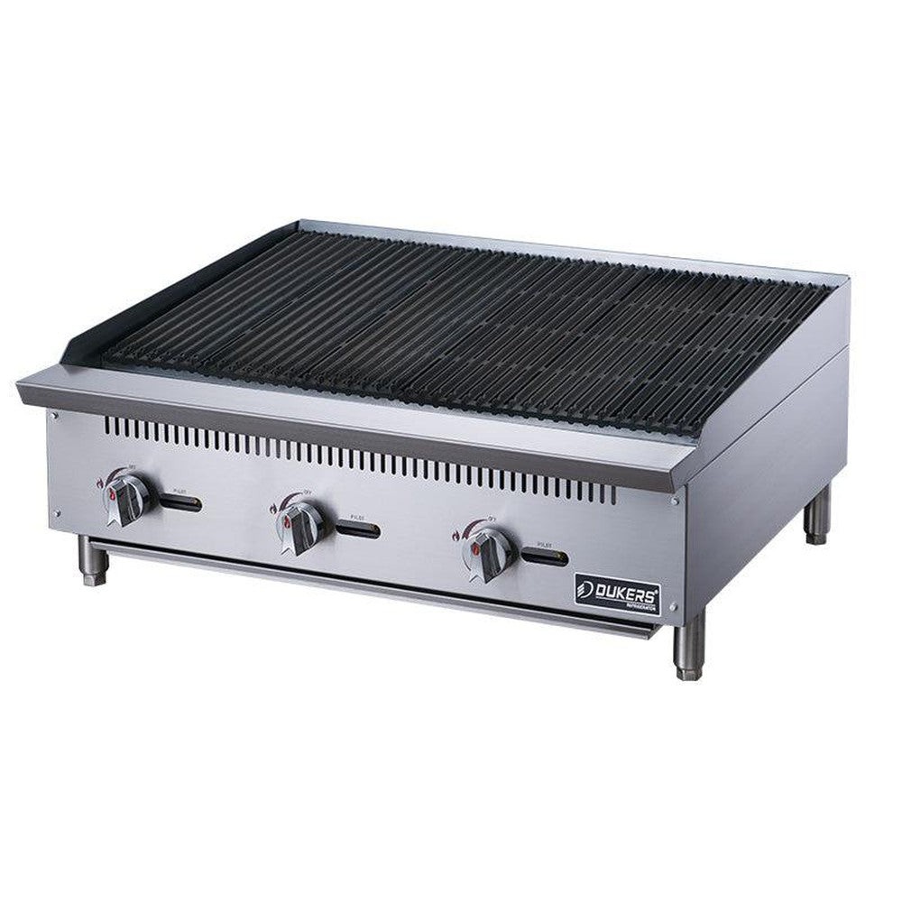 Dukers DCRB36-NG Radiant Broiler 36 Inch Natural Gas 3 Burner 105000 BTU
