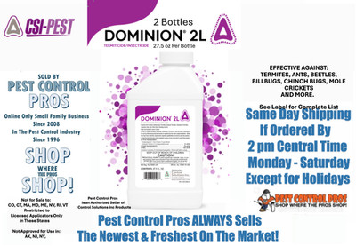 2 Bottle DOMINION 2L Termitcide Insecticide Insect Termite Control Non Repellent