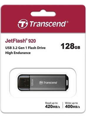 Transcend 128GB JetFlash 920 USB 3.2 Gen 1 Flash Drive (USB Stick) Up to 420/400