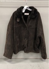 Jones New York Brown Solid Genuine Leather Sports Coat Large