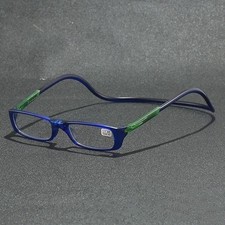 Hanging Magnetic Reading Glasses Adjustable Eyeglasses Front Click Connect Neck