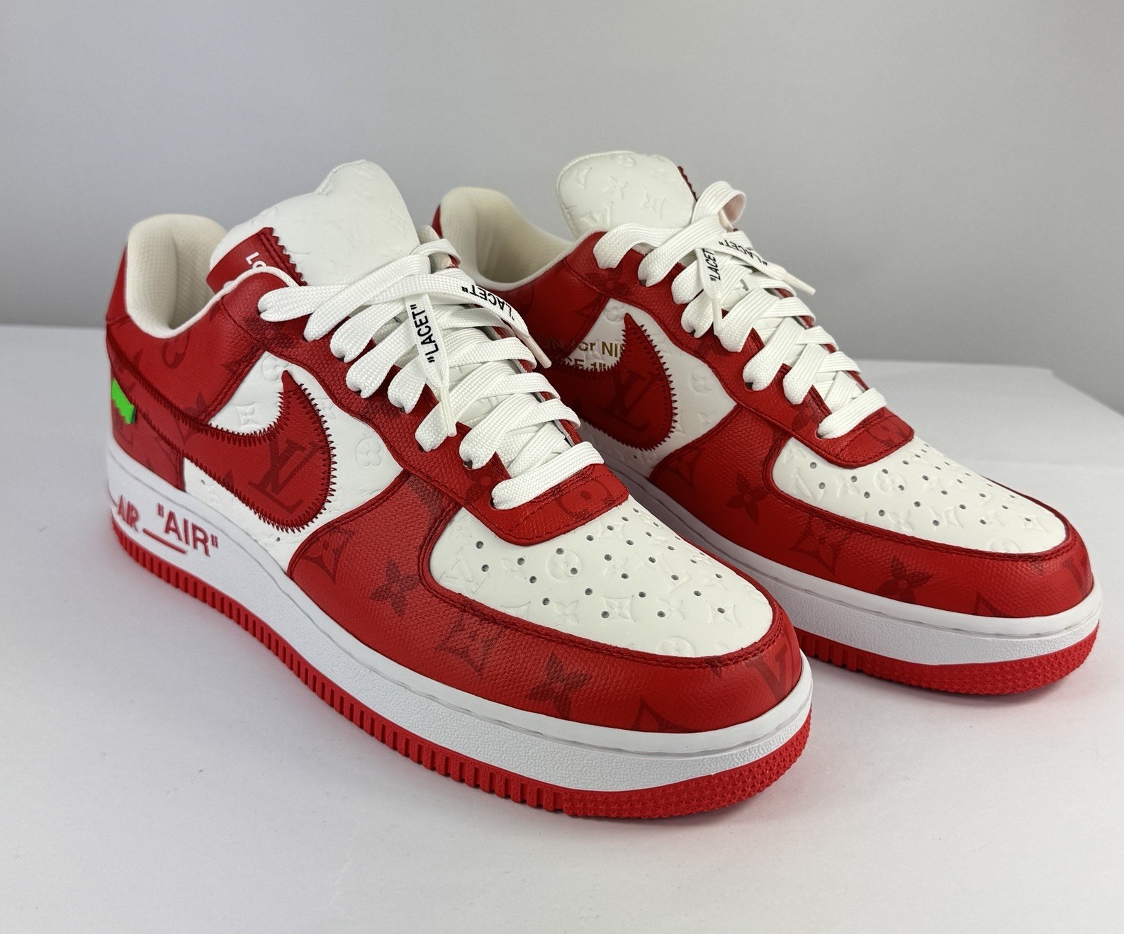 Louis Vuitton x Air Force 1 Red Sneakers by Virgil - Size UK 7.5 image 4