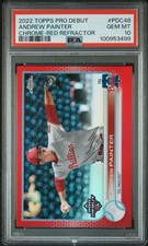 2022 Topps Pro Debut Chrome Red Refractor Andrew Painter 2/5 PSA 10 Gem Phillies