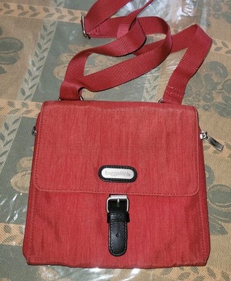 Baggallini Across Town Bag Crossbody Multiple Pockets  Orange expandable